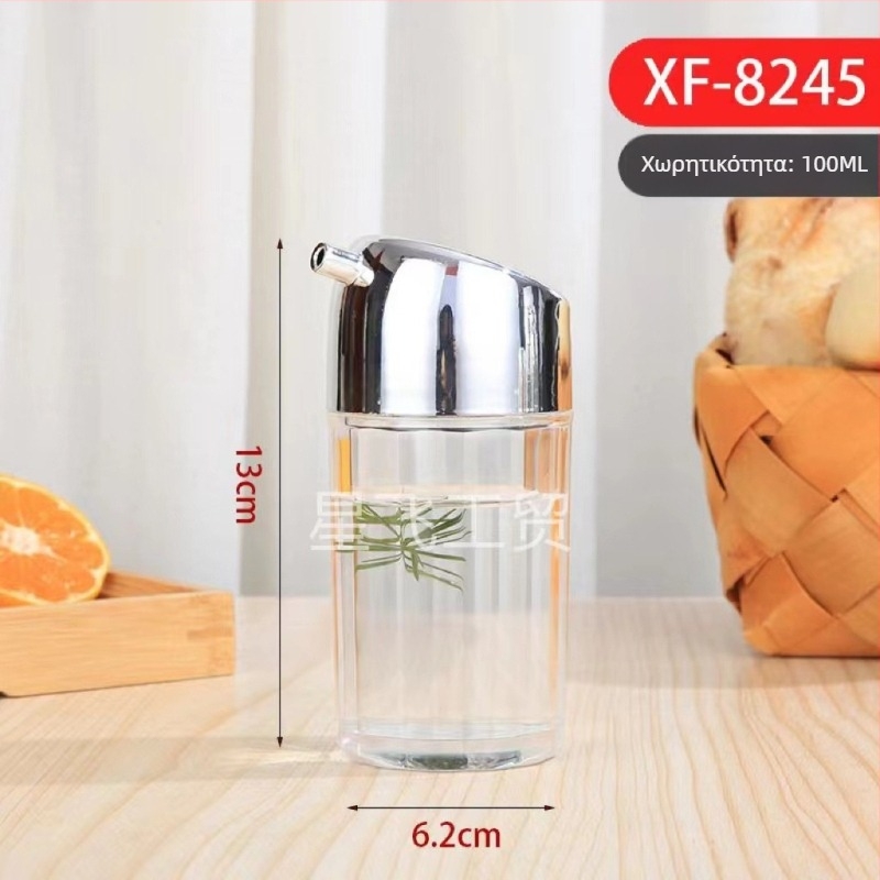 Ακρυλική φιάλη λαδιού με διανομέα για σόγια και ξύδι, σφραγισμένη πλαστική φιάλη κουζίνας, μεγάλο βάζο λαδιού
