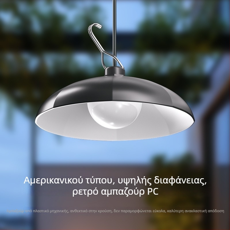 Ηλιακό φωτιστικό με χρονοδιακόπτη για εσωτερική αυλή, αδιάβροχο LED τοίχικο φως και διακοσμητικό φως κάμπινγκ