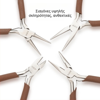 Πένσες από χάλυβα άνθρακα για κοσμηματοποιία: πένσες με μυτερή άκρη, πένσες με στρογγυρή άκρη, πένσες με καμπύλη άκρη, πένσες κοπής και πένσες για περιτύλιξη καλωδίου DIY.