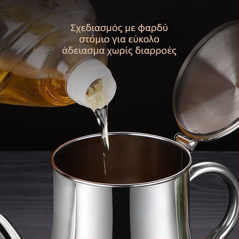 Μπουκάλι από ανοξείδωτο ατσάλι για λάδι και σάλτσα με φίλτρο – πολυλειτουργική φιάλη για μπαχαρικά στην κουζίνα, χωρίς διαρροές