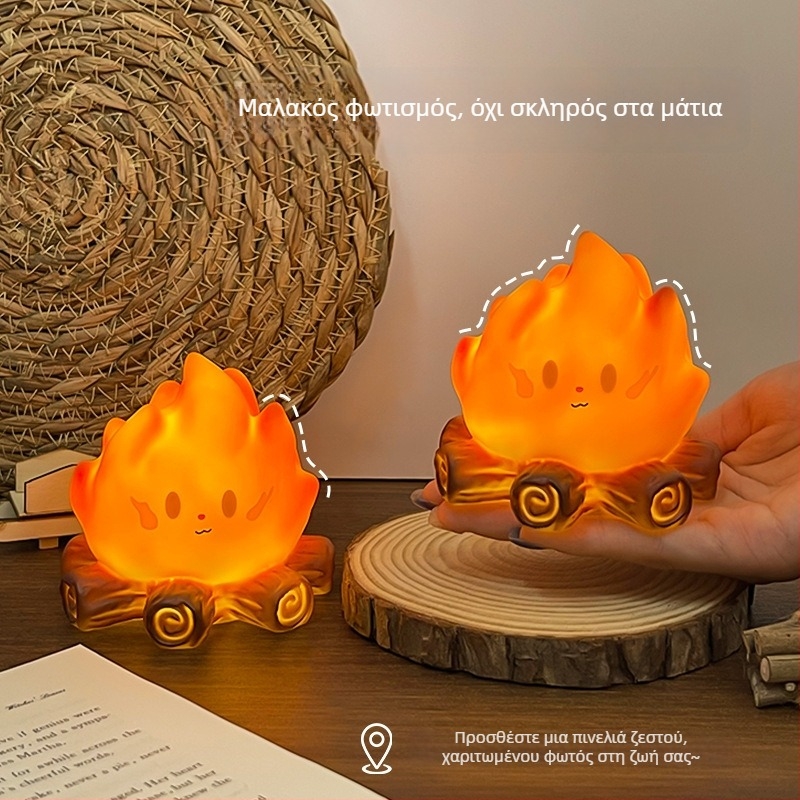 Νυχτερινό φως σε σχήμα φλόγας κατασκήνωσης, LED ηλεκτρονικό κερί, υπνοδωμάτιο, διακοσμητικό φως γραφείου, δώρο