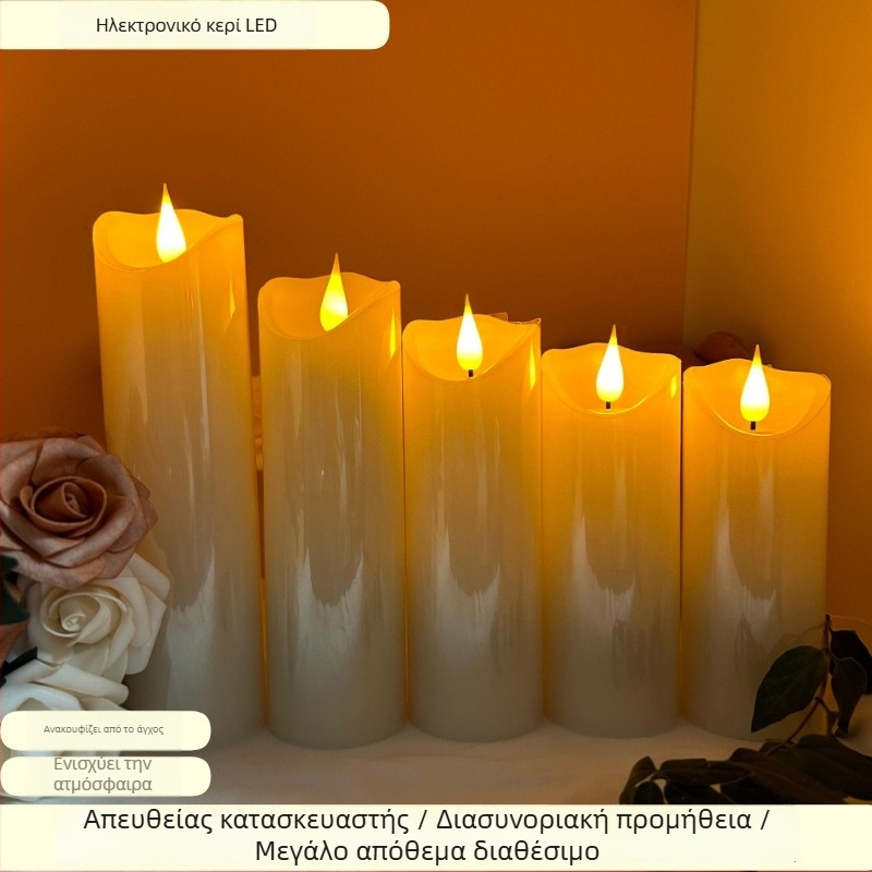 LED ηλεκτρονικά κεριά, πενταμελές σετ, προσομοιωμένες λαμπτήρες παραφίνης, ρομαντικό φως πρότασης γάμου