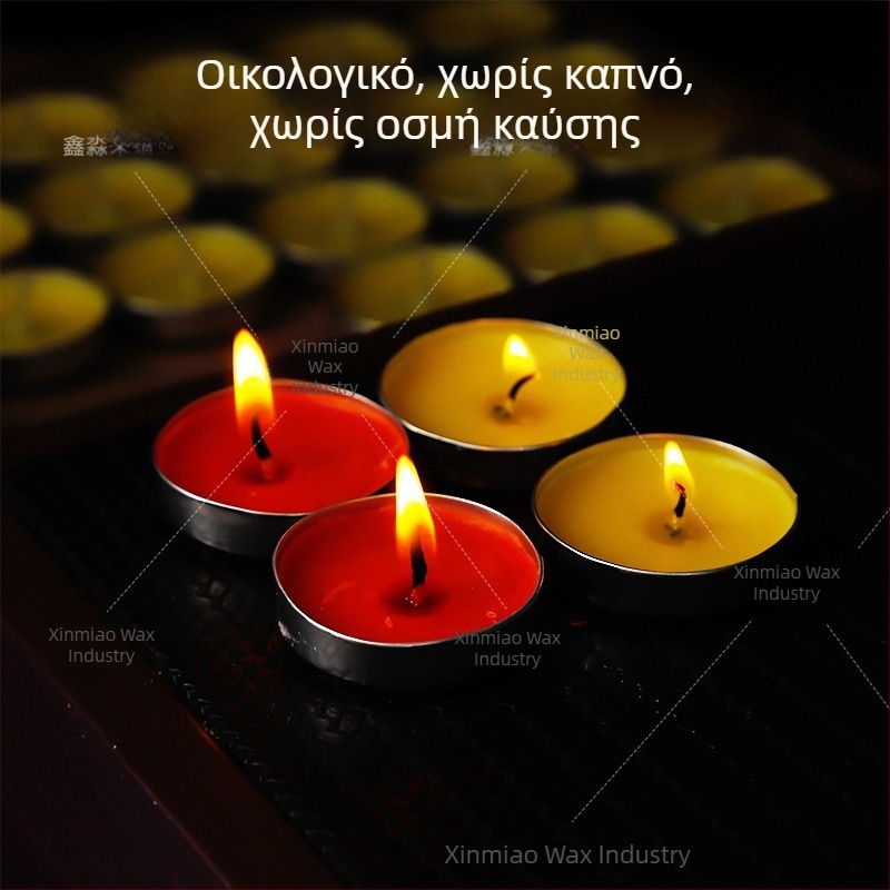 Λάμπα γκι για προσφορές προς τον Βούδα, χωρίς καπνό, 4ωρη καύση, σετ 100 τεμαχίων με αλουμινένιο περίβλημα