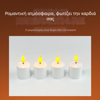 Κεράκια LED USB επαναφορτιζόμενα, σε στυλ Ευρώπης και Αμερικής, πλαστικά, μακράς διάρκειας, σετ 4 τεμαχίων