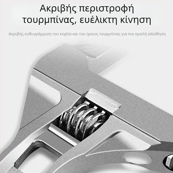 Ρυθμιζόμενο κλειδί μπάνιου από κράμα αλουμινίου, πολυλειτουργικό κλειδί εγκατάστασης, κοντή λαβή, μεγάλο άνοιγμα