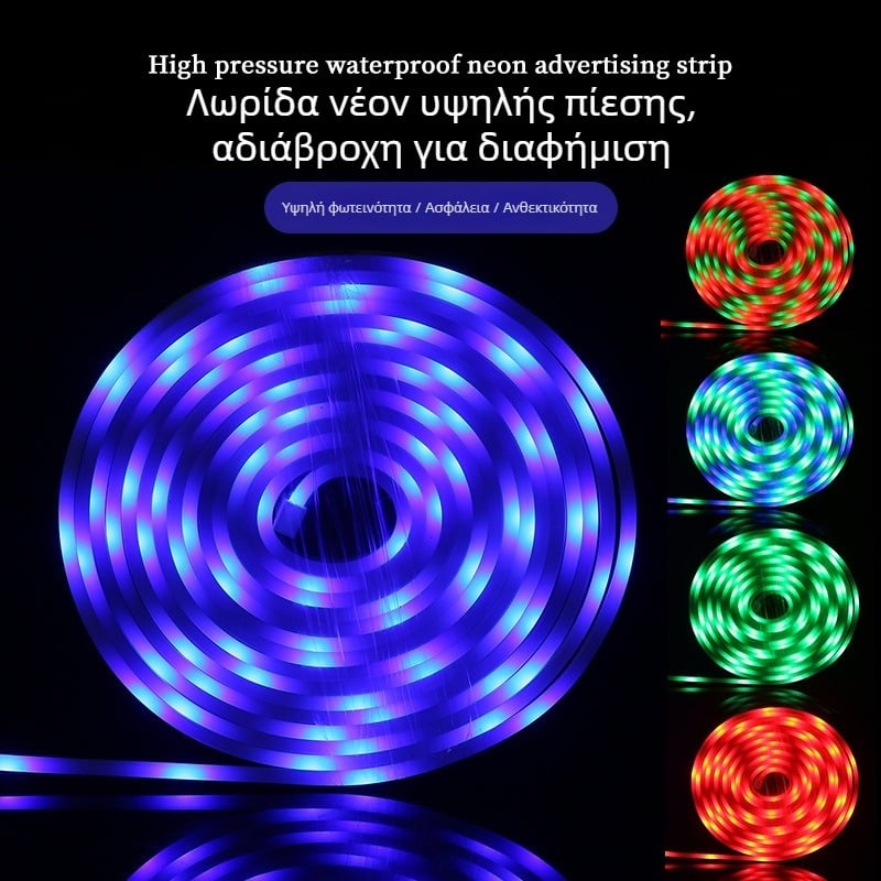 Χονδρική ευέλικτη COB LED Νέον Λωρίδα για εξωτερική διαφήμιση, αδιάβροχη, πλάτος 12 mm, 8W, 180° δέσμη, τηλεχειριστήριο