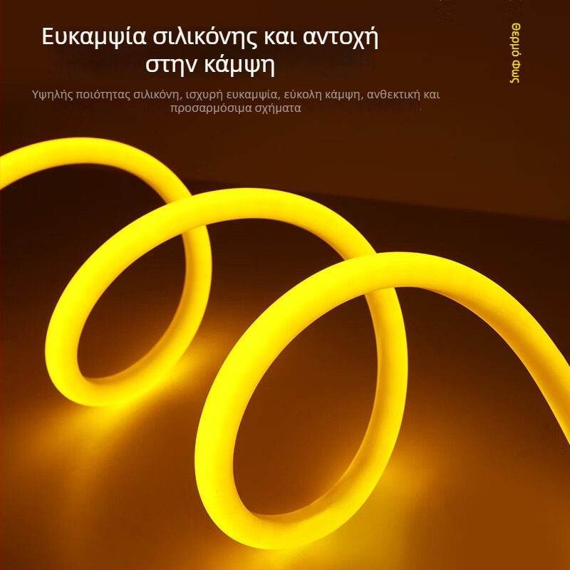 360° κυκλική νεον LED λωρίδα, αδιάβροχη εξωτερική χρήση, 220V, ευέλικτος εσωτερικός διακοσμητικός φωτισμός