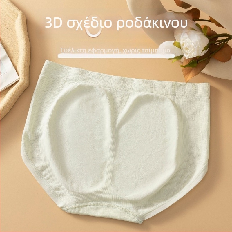 Γυναικεία χωρίς ραφές εσώρουχα από βαμβάκι, αναπνεύσιμα, μεσαία μέση, αντιτριβή, ανύψωση γλουτών