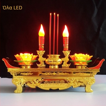 LED Λωτός Φωτιστικό Bodhisattva για το σπίτι – Λάμπα του Βούδα, ηλεκτρικός κρατήρας κεριών και θυμίαμα
