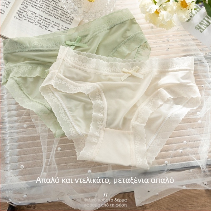 Κοριτσίστικα Ice Silk εσώρουχα, μεσαίας ζώνης, διαπνέοντα, γρήγορο στέγνωμα, επένδυση από 100% βαμβάκι