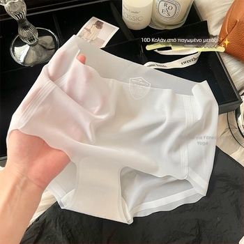 Peach Dona Ultra-λεπτές ice silk εσώρουχες με αίσθηση γυμνού δέρματος, αντιολισθητικές, διαπνέουσες, μέση μεσαίας ύψωσης, τριγωνικού κόψιμου για γυναίκες