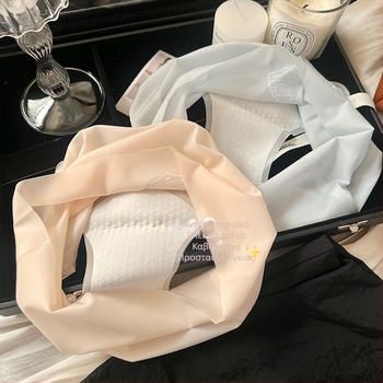 Peach Dona Ultra-λεπτές ice silk εσώρουχες με αίσθηση γυμνού δέρματος, αντιολισθητικές, διαπνέουσες, μέση μεσαίας ύψωσης, τριγωνικού κόψιμου για γυναίκες