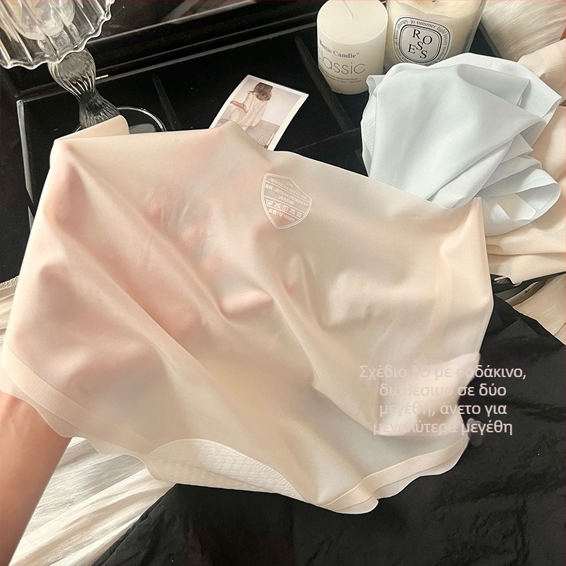 Peach Dona Ultra-λεπτές ice silk εσώρουχες με αίσθηση γυμνού δέρματος, αντιολισθητικές, διαπνέουσες, μέση μεσαίας ύψωσης, τριγωνικού κόψιμου για γυναίκες