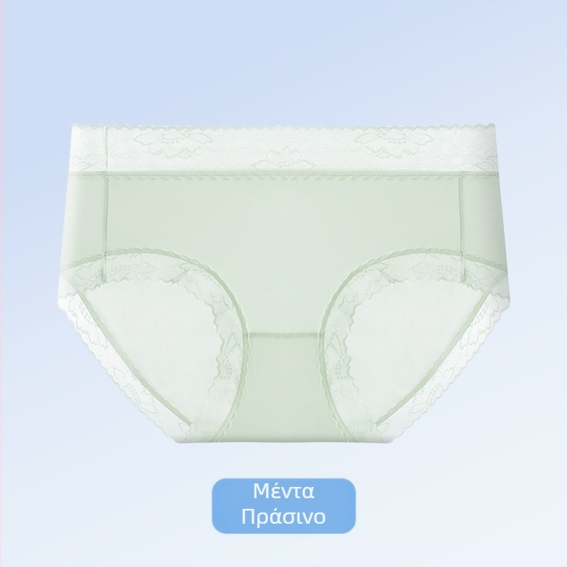 Δαντελένιο Ice Silk διαπνέον εσώρουχο για κορίτσια, στυλάτο και άνετο, απλή τριγωνική γραμμή