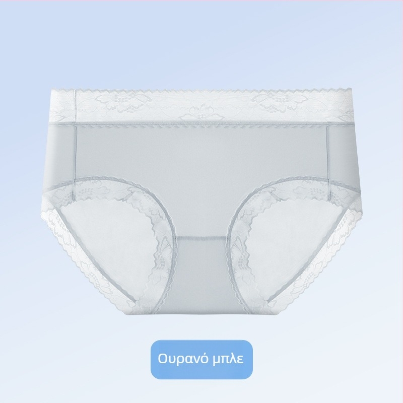 Δαντελένιο Ice Silk διαπνέον εσώρουχο για κορίτσια, στυλάτο και άνετο, απλή τριγωνική γραμμή