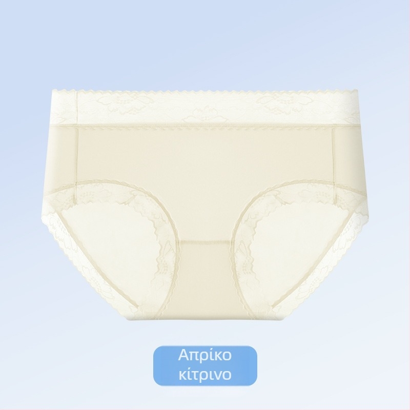 Δαντελένιο Ice Silk διαπνέον εσώρουχο για κορίτσια, στυλάτο και άνετο, απλή τριγωνική γραμμή