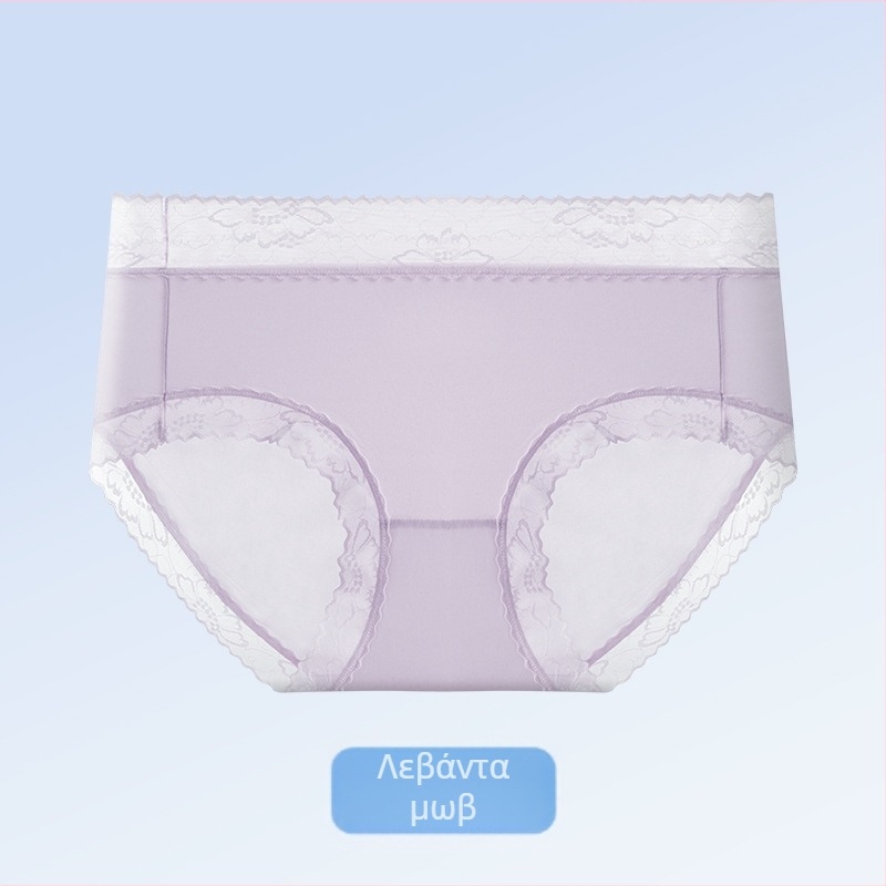 Δαντελένιο Ice Silk διαπνέον εσώρουχο για κορίτσια, στυλάτο και άνετο, απλή τριγωνική γραμμή