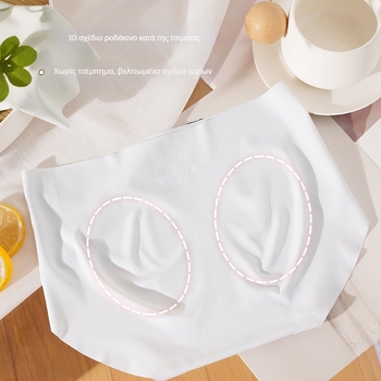 Γυναικείες εσώρουχα με μεσαία μέση, ύφασμα ice silk, αντιβακτηριακή πρωτεΐνη μεταξιού mulberry, ιαπωνικού στυλ, μεγάλο μέγεθος