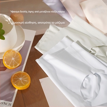 Γυναικείες εσώρουχα με μεσαία μέση, ύφασμα ice silk, αντιβακτηριακή πρωτεΐνη μεταξιού mulberry, ιαπωνικού στυλ, μεγάλο μέγεθος