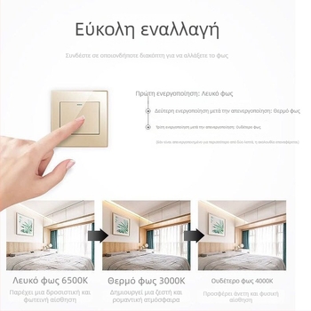 Τ5 ολοκληρωμένος LED σωλήνας οικιακής χρήσης, κρυφός οροφής φωτισμός με τρία χρώματα – πλήρες σετ φωτισμού