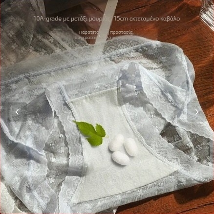 7A Δαντελένια εσώρουχα με επεκτειόμενο καβάλο, καλοκαιρινή λεπτή διάφανη δίχτυ, διαπνοή και άνεση, μεσαία μέση, τρίγωνα εσώρουχα για κορίτσια