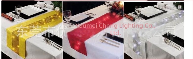 Έγχρωμη λάμπα τραπεζιού με LED αλυσίδα, συνδεόμενη σε πρίζα, κατάλληλη για τραπεζικές επιφάνειες σε ξενοδοχεία, δυτικά εστιατόρια και γραφεία, με επαναφορτιζόμενο φως και τραπεζομάντιλο