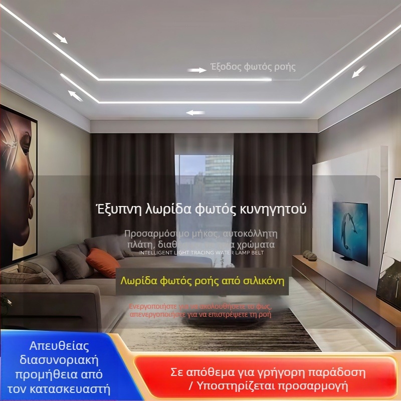24V COB LED ταινία με τριχρωμία CCT, δυναμικό εφέ κυνηγιού φωτισμού, αυτοκόλλητη εύκαμπτη γραμμική λωρίδα, ρυθμιζόμενη φωτεινότητα