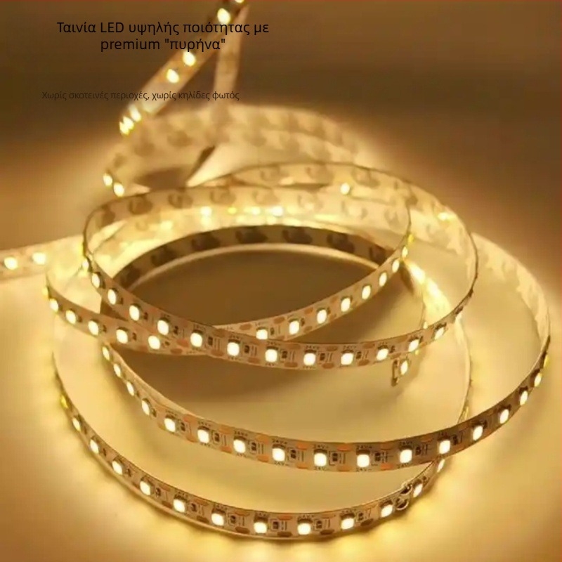 Λωρίδα LED 2835, 24V, αυτοκόλλητη, χαμηλής τάσης, υψηλή φωτεινότητα, κοπή ανά LED, φωτισμός σαλονιού και ντουλαπιού
