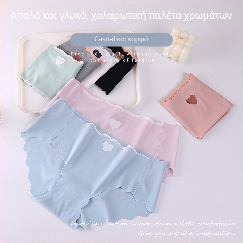 Γυναικεία εσώρουχα χωρίς ραφές από ice silk με γραφένιο για απομάκρυνση υγρασίας και αντιβακτηριακή επένδυση, μονόχρωμα