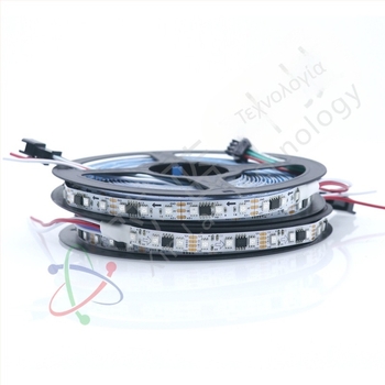 Λωρίδα LED WS2811 RGB, 12V, 96 LED, πλάτος 8 mm, πλήρους χρωμάτων εφέ ροής, τηλεχειριστήριο, ρυθμιζόμενη φωτεινότητα, μη αδιάβροχη