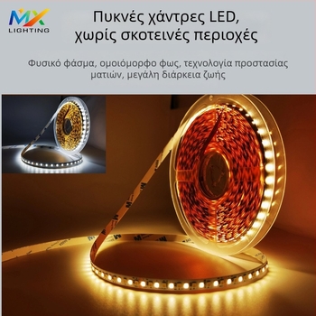 Purui 24V LED λωρίδα με υψηλό CRI, διχρωμία, τριών αγωγών, χαμηλής τάσης, 192 LED ανά μέτρο