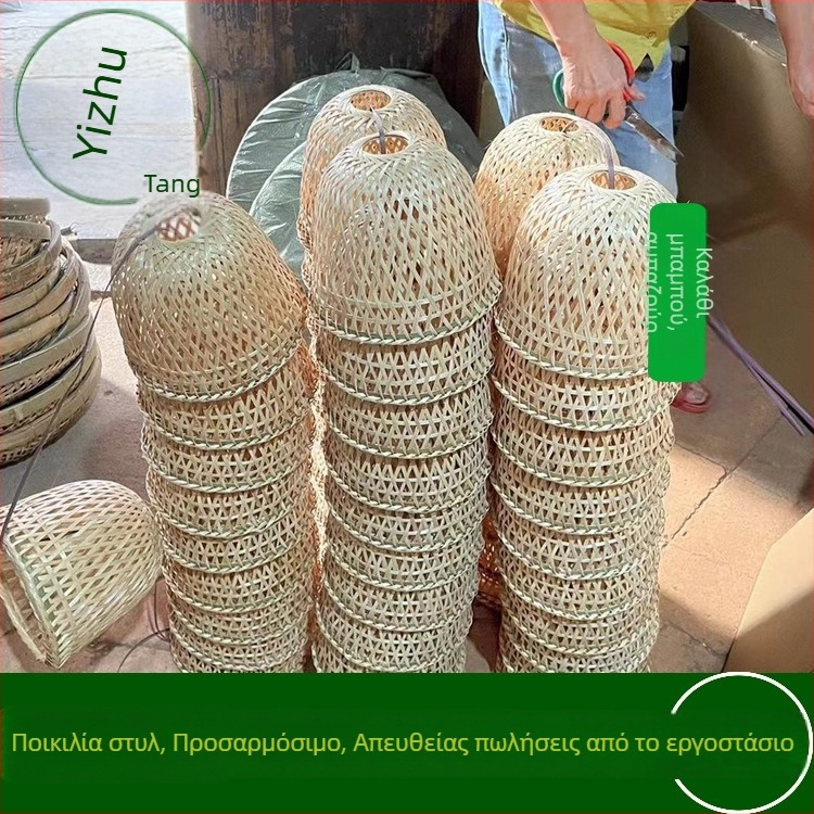 Χειροποίητο φανάρι μπαμπού με απλίκα για αγροτικό διακόσμηση — ειδυλλιακός κήπος, διακοσμητικό φωτιστικό πολυέλαιου
