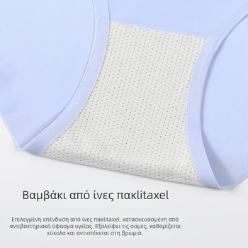 Γυναικείο εσώρουχο χωρίς ραφές, από ύφασμα ice silk, με βαμβακερή επένδυση στον καβάλο, μονόκομμα κατασκευή, αναπνεόμενο, μεσαίο ύψος