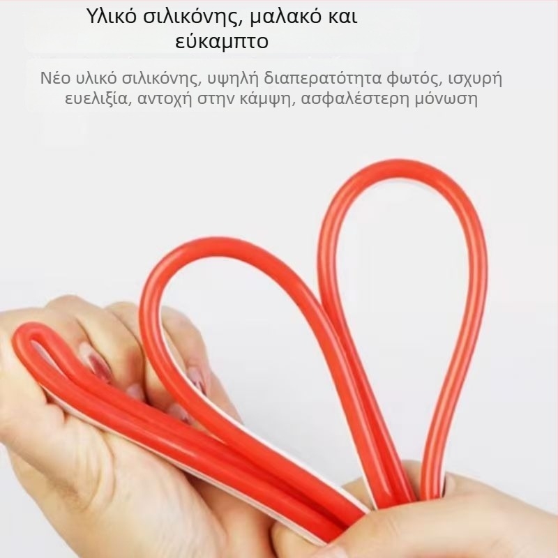 Χριστουγεννιάτικη ευέλικτη LED νέον σιλικόνης λωρίδα φωτισμού, 12V, εξωτερική αδιάβροχη διαφημιστική λωρίδα για γράμματα; δυνατότητα μορφών κατά παραγγελία, κοπή κατά μήκος, πολλαπλά χρώματα και θερμοκρασίες χρώματος