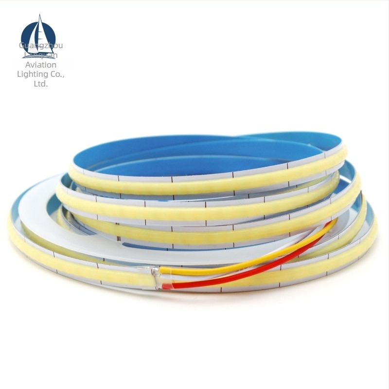 Λωρίδα LED COB DC5V, λευκός και ζεστός διπλός τόνος χρώματος, τριχρωμική ρύθμιση φωτισμού, 500 LED, πλάτος 10 mm, εντοιχισμένη σε ντουλάπι, εσωτερικός φωτισμός, ρυθμιζόμενη, γωνία δέσμης 120°, CRI 90