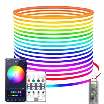 5V RGB ευέλικτη σιλικονούχα LED λωρίδα εξωτερική χρήση, IP67 αδιάβροχη, ατμοσφαιρικός φωτισμός με δυνατότητα διαμόρφωσης