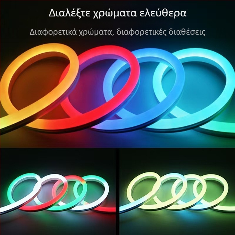5V RGB ευέλικτη σιλικονούχα LED λωρίδα εξωτερική χρήση, IP67 αδιάβροχη, ατμοσφαιρικός φωτισμός με δυνατότητα διαμόρφωσης