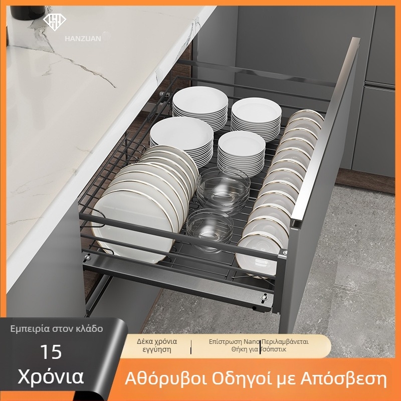 Αναδιπλούμενος οργανωτής ντουλαπιού κουζίνας για πιάτα, καλάθι τριών πλευρών για μπαχαρικά