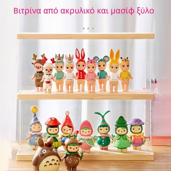 Ακρυλική θήκη προβολής για Blind Box Bubble Mart – διαφανής αποθηκευτικός κάδος με προστασία από σκόνη και MOLLY κάλυμμα για LEGO φιγούρες
