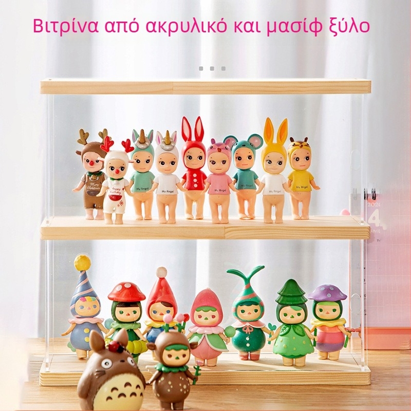 Ακρυλική θήκη προβολής για Blind Box Bubble Mart – διαφανής αποθηκευτικός κάδος με προστασία από σκόνη και MOLLY κάλυμμα για LEGO φιγούρες