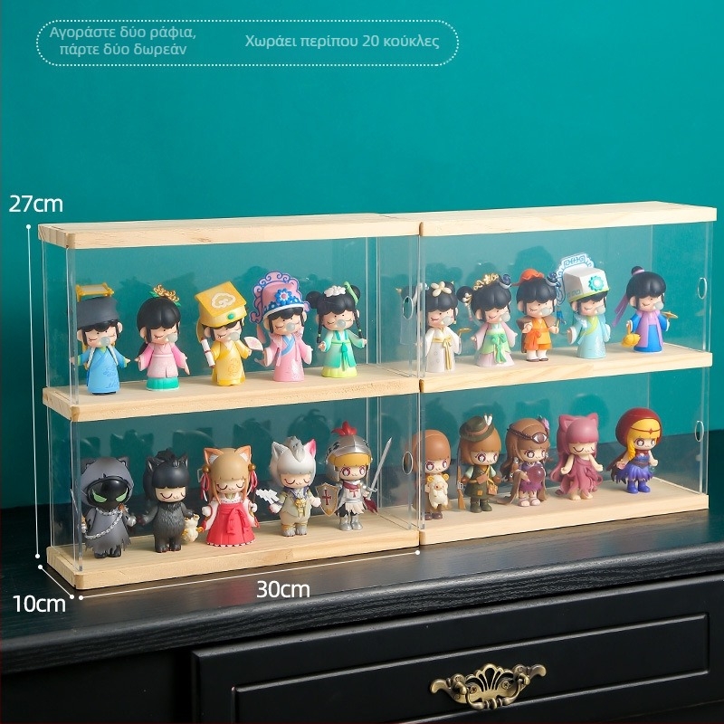 Ακρυλική θήκη προβολής για Blind Box Bubble Mart – διαφανής αποθηκευτικός κάδος με προστασία από σκόνη και MOLLY κάλυμμα για LEGO φιγούρες