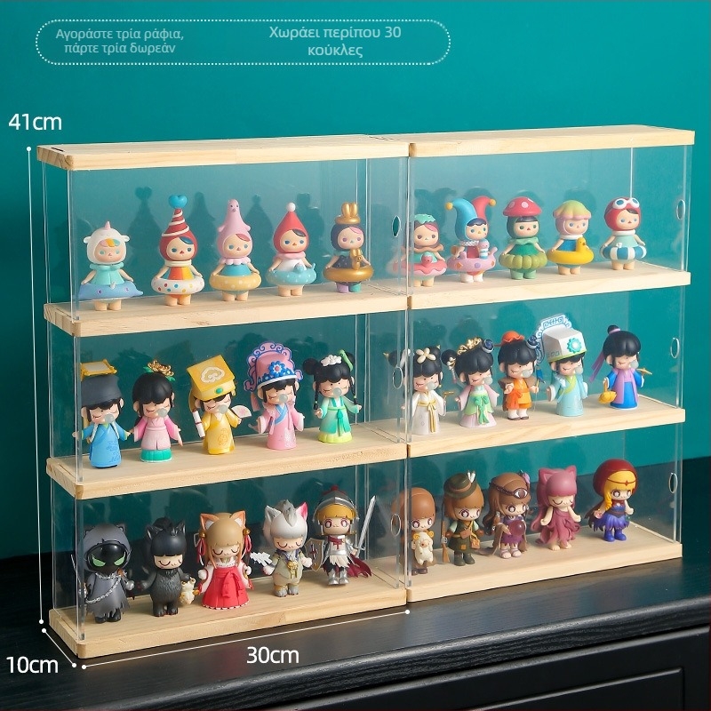 Ακρυλική θήκη προβολής για Blind Box Bubble Mart – διαφανής αποθηκευτικός κάδος με προστασία από σκόνη και MOLLY κάλυμμα για LEGO φιγούρες