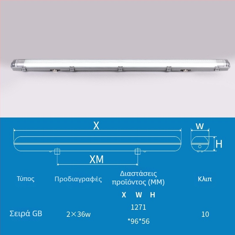 LED T8 διπλός σωλήνας φώτων με θωρακισμένο κάλυμμα, προστασία από έκρηξη, αδιάβροχο, κατά της ομίχλης και της σκόνης, φως καθαρισμού με στήριγμα