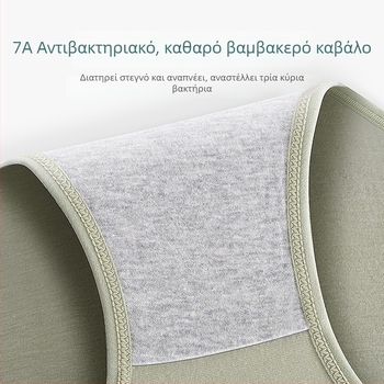 Γυναικεία βαμβακερά εσώρουχα υψηλής μέσης για τον έλεγχο της κοιλιάς, 7A αντιβακτηριακή προστασία, φιλικά προς το δέρμα, διαπνοή, χωρίς στρίψιμο, με κόκκους αρνητικών ιόντων για ζεστό μασάζ κοιλιάς, τριγωνικά σλιπ