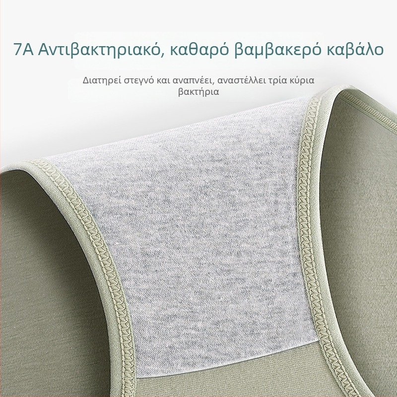 Γυναικεία βαμβακερά εσώρουχα υψηλής μέσης για τον έλεγχο της κοιλιάς, 7A αντιβακτηριακή προστασία, φιλικά προς το δέρμα, διαπνοή, χωρίς στρίψιμο, με κόκκους αρνητικών ιόντων για ζεστό μασάζ κοιλιάς, τριγωνικά σλιπ