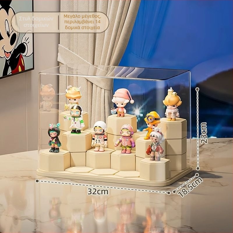 Ακρυλική θήκη έκθεσης για Blind Box, διαφανής, με προστασία από σκόνη, για συλλεκτικές φιγούρες και εξαρτήματα κατασκευών