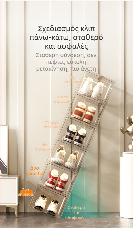Πλήρως διαφανές ακρυλικό κουτί παπουτσιών για AJ μπασκετ παπούτσια, προστασία από σκόνη, αντιοξείδωση, τοίχος αποθήκευσης παπουτσιών