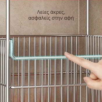 Δύο επιπέδων καρότσι πλυντηρίου με καλάθι και ράφι αποθήκευσης μπάνιου με ρόδες