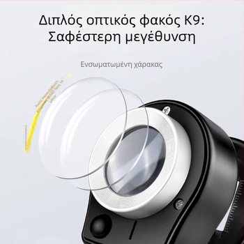 LED φωτιζόμενος μεγεθυντικός φακός με επαναφορτιζόμενο μεταλλικό σώμα και κλίμακα, 10x μεγέθυνση για έλεγχο υφασμάτων και ταυτοποίηση Yixing teapots και ειδών καπνού