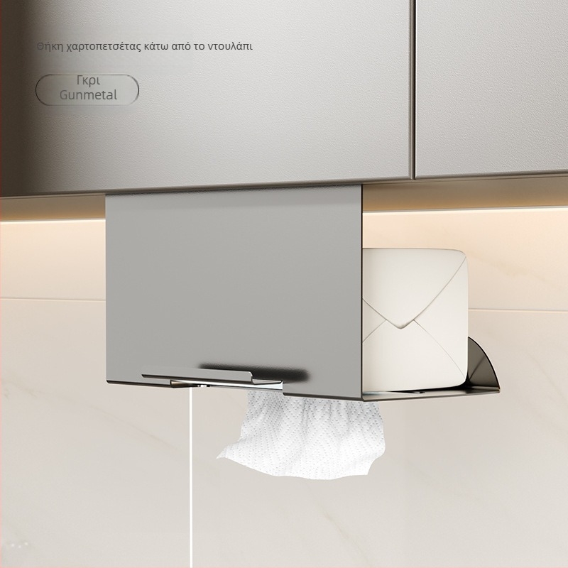 Επιτοίχιος κρατήρας ρολού κουζίνας με κλιπ-ON, χωρίς διάτρηση, για ντουλάπια με καθρέφτη